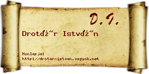 Drotár István névjegykártya